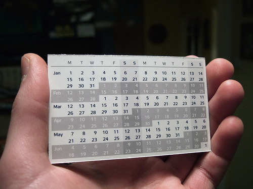 pocket calendar