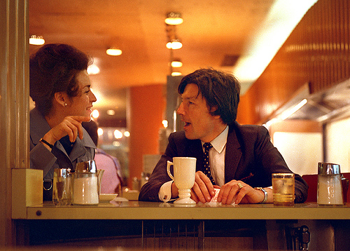 conversation in coffee shop