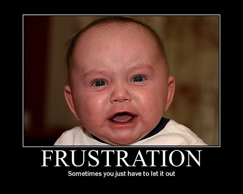 frustrated baby poster