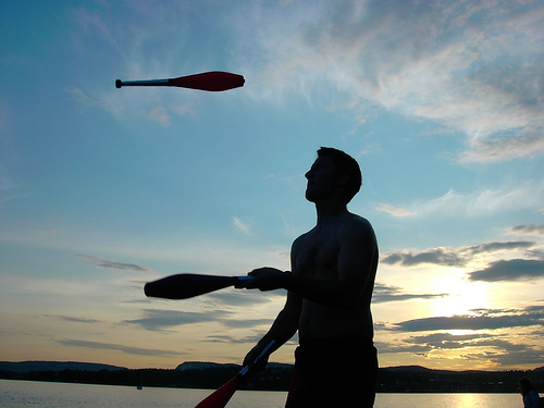 man juggling