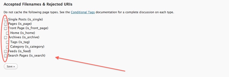 wp super cache accepted file names