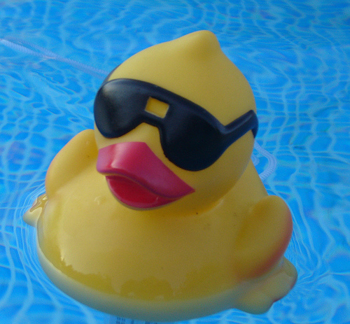 rubber ducky with glasses