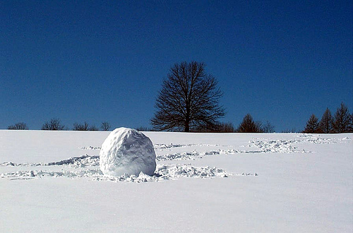 snowball on a hill